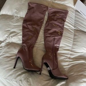 Mauve Leather Boots